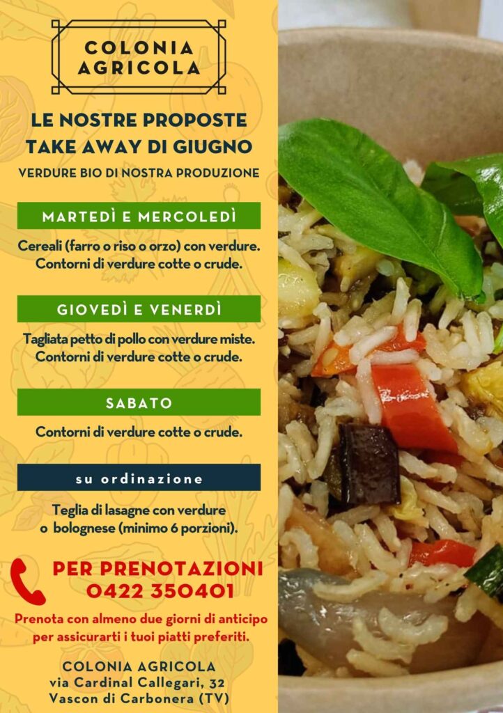 Take away di giugno della Colonia Agricola